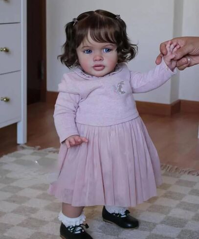 Rxdoll African African American Reborn Baby Dolls Toddler Girl 26 بوصة كبيرة الحجم من جديد توددر دمية سوداء دمى البنات الجسم واقعية واقعية الطفل التي تبدو أطفال حقيقية من السيليكون in Kuwait