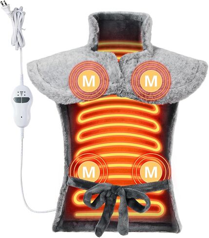 Massaging Heating Pad for Neck and Shoulders and Back, Vibrating Heating Pad for Back, 24" x 35" Large Heating Pad with 8 Massage Combinations, 2 Heat Levels, Mother's Day & Birthday Gifts in Saudi Arabia