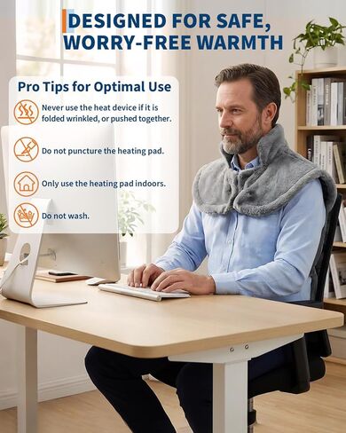 Massaging Heating Pad for Neck and Shoulders and Back, Vibrating Heating Pad for Back, 24" x 35" Large Heating Pad with 8 Massage Combinations, 2 Heat Levels, Mother's Day & Birthday Gifts in Saudi Arabia