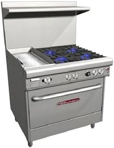 Southbend H4361D-1G 36" Ultimate Restaurant Gas/Electric Range w/(4) Standard Burners, 12" Left Griddle & (1) Electric Hybrid Standard Oven in Saudi Arabia