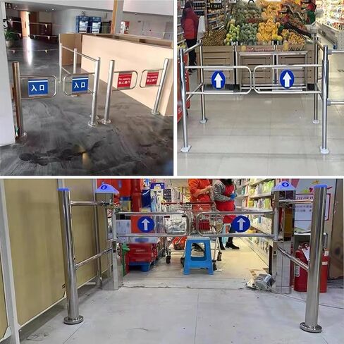 بوابة أمان من الفولاذ المقاوم للصدأ تغلق تلقائيًا، باب وصول للمشاة مزود بنابض بعرض 44 بوصة للمكتبات والمتاجر والمصانع - بوابة حاجز أمان متأرجح in Kuwait