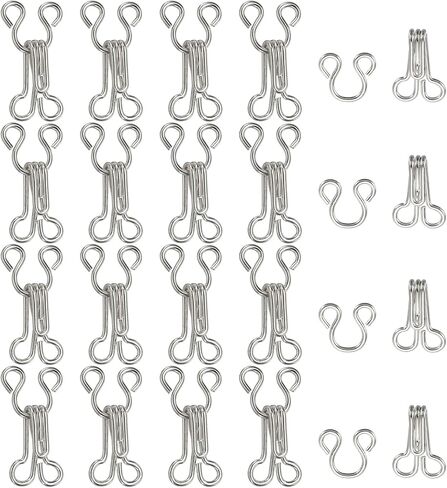 Sewing Hooks and Eyes, 15mm Covered Hook Eye Sewing Closure Fasteners Sew on Snaps Fit for Bra Clothing Replacement Trousers Skirt Clothing DIY Craft (100 Pack, Gold) in Saudi Arabia
