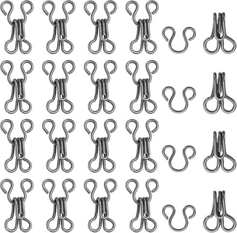 Sewing Hooks and Eyes, 15mm Covered Hook Eye Sewing Closure Fasteners Sew on Snaps Fit for Bra Clothing Replacement Trousers Skirt Clothing DIY Craft (100 Pack, Gold) in Saudi Arabia