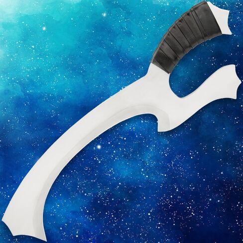 Klingon Fantasy Short Sword | Stainless Steel Construction | 9 1/2" Upswept Blade | Leather-Wrapped Handle | Modified Gut-Hook | Knuckle-Guard Design | 18" Overall in Kuwait