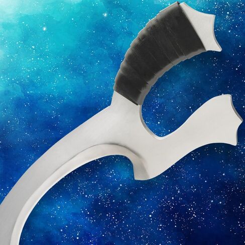 Klingon Fantasy Short Sword | Stainless Steel Construction | 9 1/2" Upswept Blade | Leather-Wrapped Handle | Modified Gut-Hook | Knuckle-Guard Design | 18" Overall in Kuwait