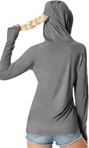 Jackets For Women UPF 50+ Sun Protection Hoodie Zip Up Long Sleeve Jacket Hiking Outdoor Pockets With Thumb Holes in Saudi Arabia