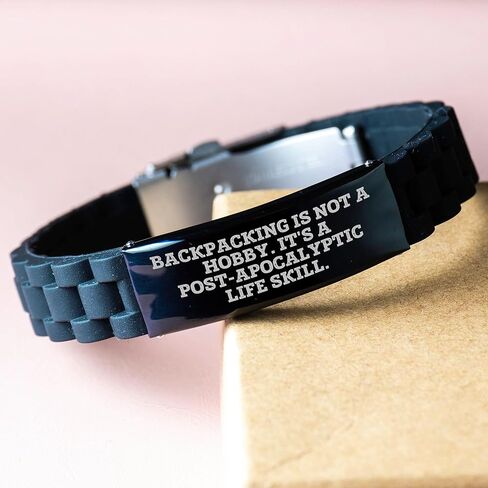 Backpacking Survival Clasp Bracelet, Funny Inspirational Gift from Friends, Family, Coworkers for Backpacking Enthusiasts, Christmas Unique Gifts for Him, Her, Men, Women in Saudi Arabia