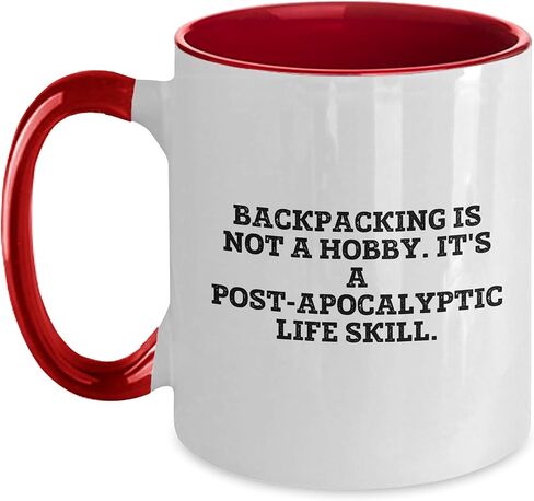 Backpacking Adventures Ahead Funny Two Tone Coffee Mug Gifts from Friends and Family for Christmas in Saudi Arabia