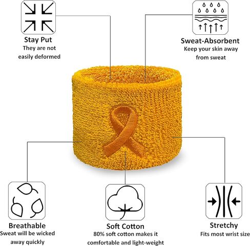 سوار معصم مطرز بشريط للتوعية بالسرطان (عصابة رأس) - زوج واحد in Kuwait