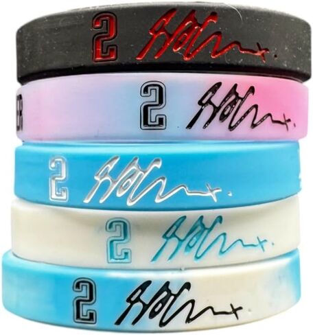 مجموعة أساور سيليكون لكرة السلة Shai Gilgeous-Alexander SGA مكونة من 6 قطع - للجنسين للبالغين، متعددة الألوان، سوار معصم رياضي قابل للتعديل لمحبي كرة السلة in Kuwait