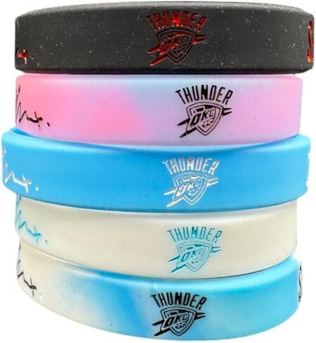 مجموعة أساور سيليكون لكرة السلة Shai Gilgeous-Alexander SGA مكونة من 6 قطع - للجنسين للبالغين، متعددة الألوان، سوار معصم رياضي قابل للتعديل لمحبي كرة السلة in Kuwait