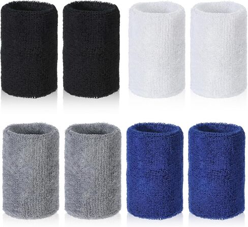 8 قطع من أربطة المعصم للرجال والنساء وأساور المعصم وأساور كرة السلة والتنس وأساور معصم مرنة لرياضة معصمه لكرة السلة والتنس وكرة القدم والجري والرياضات الخارجية in Kuwait
