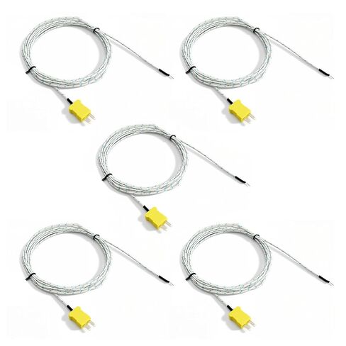 5 عبوات من المزدوجات الحرارية من النوع K، مستشعر درجة حرارة الألياف الزجاجية 3M، 0-500 درجة مئوية (32-932 درجة فهرنهايت)، مسبار خرزي سريع الاستجابة لأنظمة التدفئة والتهوية وتكييف الهواء والفرن والطابعة ثلاثية الأبعاد in Kuwait