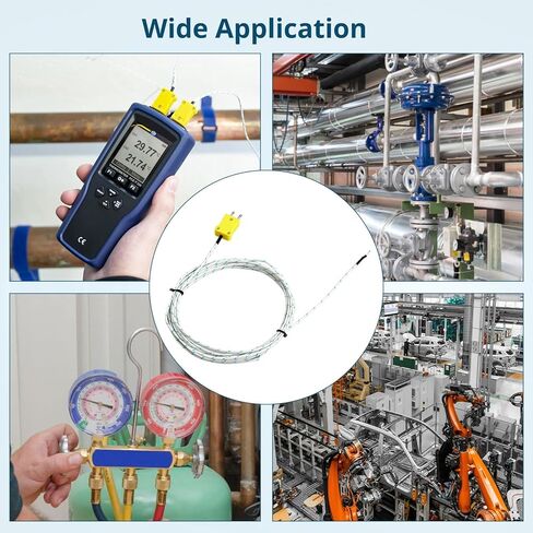 5 عبوات من المزدوجات الحرارية من النوع K، مستشعر درجة حرارة الألياف الزجاجية 3M، 0-500 درجة مئوية (32-932 درجة فهرنهايت)، مسبار خرزي سريع الاستجابة لأنظمة التدفئة والتهوية وتكييف الهواء والفرن والطابعة ثلاثية الأبعاد in Kuwait