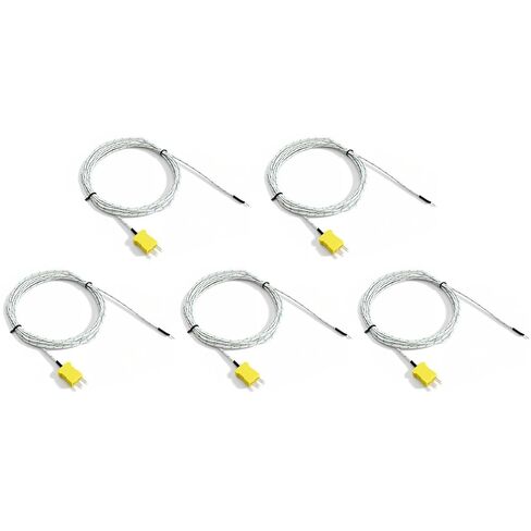 5 عبوات من المزدوجات الحرارية من النوع K، مستشعر درجة حرارة الألياف الزجاجية 3M، 0-500 درجة مئوية (32-932 درجة فهرنهايت)، مسبار خرزي سريع الاستجابة لأنظمة التدفئة والتهوية وتكييف الهواء والفرن والطابعة ثلاثية الأبعاد in Kuwait