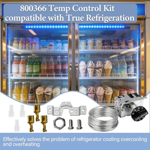 800366 Temp Control Kit Compatible with True Refrigeration Replace 077B6806, 077B7172, 988282 | 76" Coil Sensing Thermostat in Kuwait
