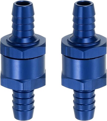 uxcell 2Pcs 10mm (3/8") Fuel Check Valve, Non-Return One Way Check Valve, Aluminum Alloy Control Accessories for Petrol, Diesel, Gas, Oil, Air, Water, Blue in Saudi Arabia