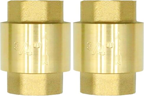 MDEOOSKY 2 Pcs Brass Check Valve, 3/4" Female Thread One Way Backflow Preventer Check Valves, In-line Spring Check Valve for Water Oil Non-corrosive Flammable Gases in Saudi Arabia