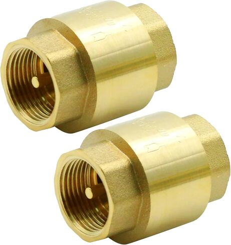 MDEOOSKY 2 Pcs Brass Check Valve, 3/4" Female Thread One Way Backflow Preventer Check Valves, In-line Spring Check Valve for Water Oil Non-corrosive Flammable Gases in Saudi Arabia