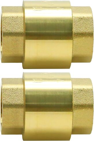 MDEOOSKY 2 Pcs Brass Check Valve, 3/4" Female Thread One Way Backflow Preventer Check Valves, In-line Spring Check Valve for Water Oil Non-corrosive Flammable Gases in Saudi Arabia