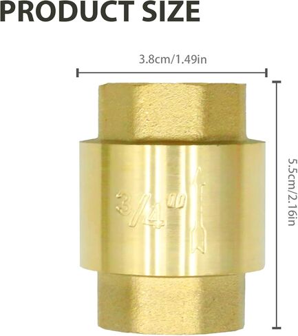 MDEOOSKY 2 Pcs Brass Check Valve, 3/4" Female Thread One Way Backflow Preventer Check Valves, In-line Spring Check Valve for Water Oil Non-corrosive Flammable Gases in Saudi Arabia
