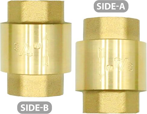 MDEOOSKY 2 Pcs Brass Check Valve, 3/4" Female Thread One Way Backflow Preventer Check Valves, In-line Spring Check Valve for Water Oil Non-corrosive Flammable Gases in Saudi Arabia