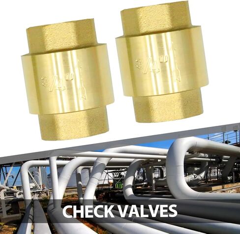 MDEOOSKY 2 Pcs Brass Check Valve, 3/4" Female Thread One Way Backflow Preventer Check Valves, In-line Spring Check Valve for Water Oil Non-corrosive Flammable Gases in Saudi Arabia