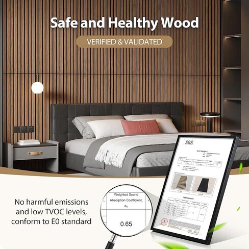 INMOZATA 8 عبوات من الألواح الخشبية الصوتية المخددة مقاس 11.8 بوصة × 23.6 بوصة، وألواح جدارية قابلة للتقشير واللصق لتزيين الجدران الداخلية، والمدفأة، وغرفة المعيشة، وغرفة النوم، والمكتب (الجوز) in Kuwait