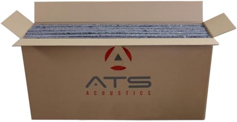 ATS Acoustics عازل ممتص للصوت ناعم الملمس من القطن المعاد تدويره والدنيم والمنسوجات الاصطناعية، بسمك 2 بوصة، 2.5 قطعة من البولي كربونات، علبة مكونة من 6 قطع in Kuwait