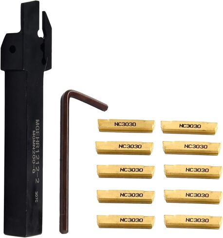 Lathe Cutter Grooving Tool Holder Set with 10 MGMN200 rts and L Wrench for CNC Metalworking in Saudi Arabia