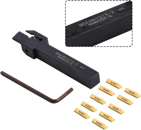 Lathe Cutter Grooving Tool Holder Set with 10 MGMN200 rts and L Wrench for CNC Metalworking in Saudi Arabia