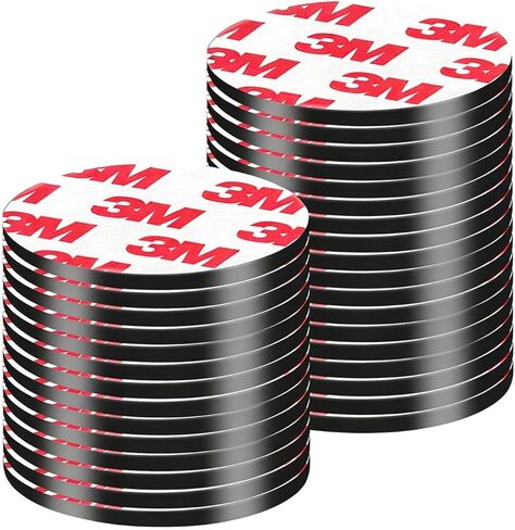 مغناطيسات مستديرة كبيرة مع دعم لاصق ، أشرطة نقاط مغناطيسية قوية مقاس 50 مم لمشاريع DIY Crafts Projects ، الثلاجة ، المنظمة (القطر 2 "× 0.08" سميكة-20pcs) in Kuwait