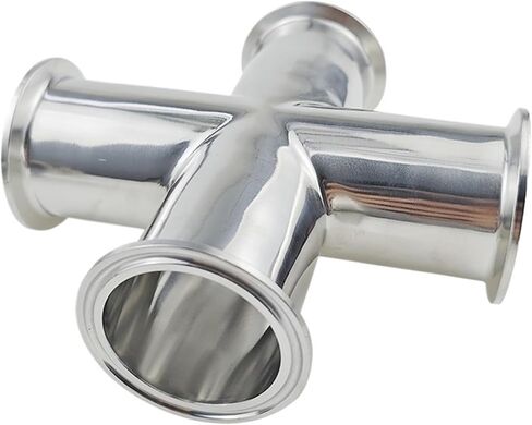 19/25/32/38/45/51 مم أنبوب ODx1.5 بوصة/2 بوصة/2.5 بوصة/3 بوصة/4 بوصة ثلاثي المشبك متقاطع 4 طرق فاصل غير قابل للصدأ تركيب البيرة البيرة النبيذ (89 مم × الطويق 106، SUS304) in Kuwait