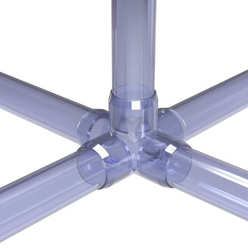 FORMUFIT F0125WC-UV 5-Way Cross PVC Fitting، درجة الأثاث، مقاس 1/2 بوصة، شفاف in Kuwait