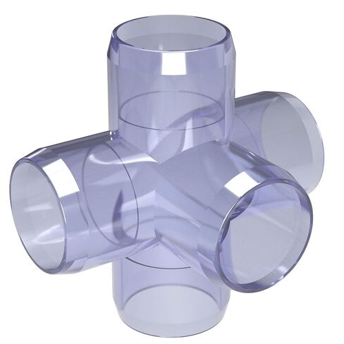 FORMUFIT F0125WC-UV 5-Way Cross PVC Fitting، درجة الأثاث، مقاس 1/2 بوصة، شفاف in Kuwait