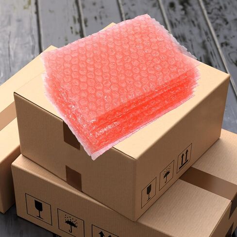 INOOMP 100Pcs Red Anti-Static Small Bubble Pouch 10X15Cm Thick Shockproof Protective Packing Shipping Bubble Mailers for Electronics and Small Business in Saudi Arabia