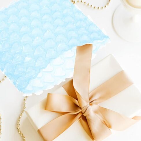 60 قطعة من الحقائب ذات اللون الأزرق الفاتح على شكل قلب، أكياس حماية مزدوجة الجدران للشحن والتغليف والبريد مع حشوة سميكة مضادة للصدمات مناسبة لحماية العناصر الهشة in Kuwait