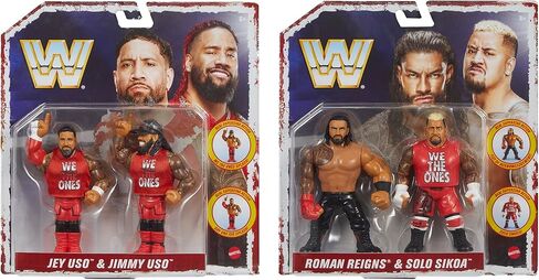 WWE Bloodline Retro 4-Pack Ringside حصريًا (Roman Reigns، Solo Sikoa، Jey USO وJimmy USO) in Saudi Arabia
