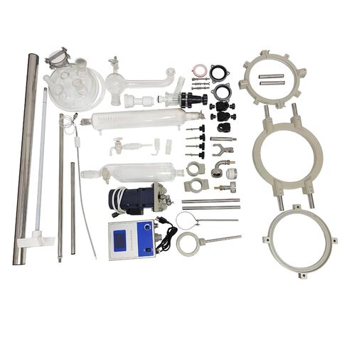 20L Jacketed Glass Reactor, Chemical Lab Reaction Vessel Device for Reaction Distillation with Stainless Steel Support Frame and Wheels Adjustable Speed 50-500RPM in Kuwait