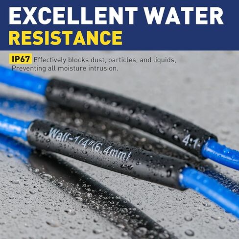 مجموعة أنابيب الانكماش الحراري 4:1 من haisstronica، مقاس 7 3/32 بوصة - 3/4 بوصة، إجمالي 54 قدمًا لاصقة مقاومة للانكماش البحري، مثالية للمنزل والصناعي، أسود in Kuwait