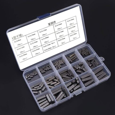 140PCS Parallel Drive Shaft Keys, 8mm 10mm 12mm 16mm 20mm 25mm 30mm Round Ended Key Set Carbon Steel with Box for Industrial Use in Saudi Arabia