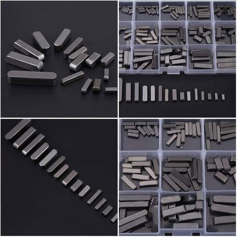 140PCS Parallel Drive Shaft Keys, 8mm 10mm 12mm 16mm 20mm 25mm 30mm Round Ended Key Set Carbon Steel with Box for Industrial Use in Saudi Arabia