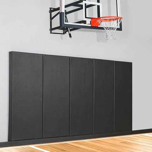 وسادات حائط لصالة الألعاب الرياضية، وسادة حائط سميكة مقاس 2 بوصة، واقي تثبيت على الحائط لملعب كرة السلة، مقاس 60 بوصة طول × 24 بوصة عرض، سجادات تمارين مضادة للتصادمات للطابق السفلي من التايكوندو (أسود) in Kuwait