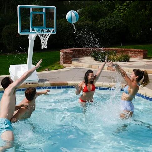 Dunn-Rite Products 18 Inch Splash and Slam RIM150 Outdoor Stainless Steel Vinyl Coated Swimming Pool Backboard Replacement Basketball Hoop Rim, Blue in Kuwait