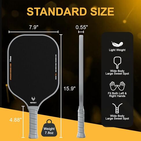 Pickleball Paddles Set of 2/4, USAPA Approved Carbon Fiber Surface Pickle Ball Set - 14mm PP Honeycomb Core of Lightweight Pickleball Rackets -Suitable for Beginners' Training and Game（Blue） in Saudi Arabia