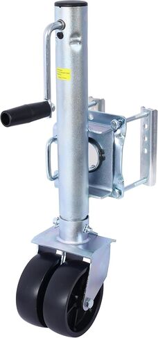 Gecheer Trailer Tongue Jack with PP Wheels – 1500 lb Bolt-On Swing-Away Jack for Boat, RV, Horse & Utility Trailers – 34.5 in Height, Side-Wind Crank, Galvanized Steel in Kuwait