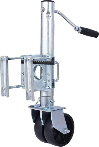 Gecheer Trailer Tongue Jack with PP Wheels – 1500 lb Bolt-On Swing-Away Jack for Boat, RV, Horse & Utility Trailers – 34.5 in Height, Side-Wind Crank, Galvanized Steel in Kuwait