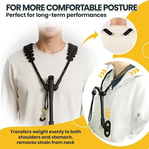 Adjustable Saxophone Neck Strap, Double Shoulder Harness with 360° Swivel & Metal Snap Hook, Reduce Neck Strain,Comfortable Sax Shoulder Strap for Alto/Tenor/Baritone/Soprano Saxophone in Saudi Arabia