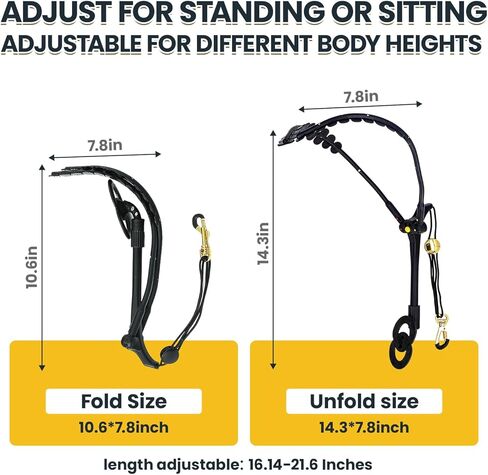 Adjustable Saxophone Neck Strap, Double Shoulder Harness with 360° Swivel & Metal Snap Hook, Reduce Neck Strain,Comfortable Sax Shoulder Strap for Alto/Tenor/Baritone/Soprano Saxophone in Saudi Arabia