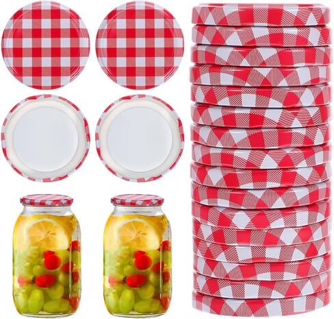PRETYZOOM 40pcs Mason Jar Lids 2.4" Screw Canning Lids Regular Open Mouth Metal Caps for Canning Jars Jam Jelly Bottles Food Storage in Saudi Arabia